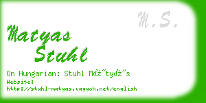 matyas stuhl business card